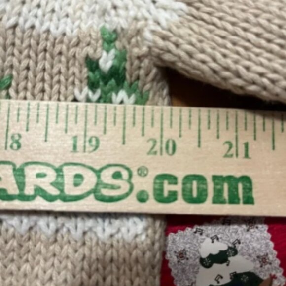 Holiday Lodge Vintage Cream & Blue Turtleneck Sweater Winter Scene Medium NWT - Picture 9 of 10